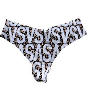 Victorias Secret Animal Sexy Illusions Thong No Show Laser Cut Panty